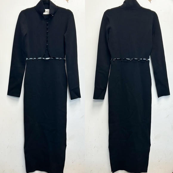 NANUSHKA Kaida mockneck cut-out midi dress - Picture 5 of 8